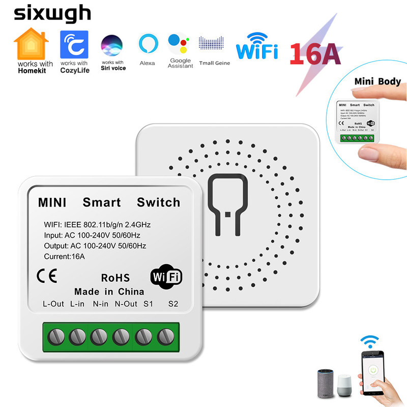 DIY Homekit Smart Switch MINI Smart Home Modifier Tuya Zigbee Relay Module ondersteunt afstandsbediening en spraakbesturing eenvoudig te installeren