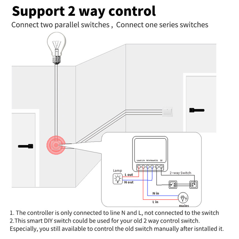 DIY Homekit Smart Switch MINI Smart Home Modifier Tuya Zigbee Relay Module ondersteunt afstandsbediening en spraakbesturing eenvoudig te installeren