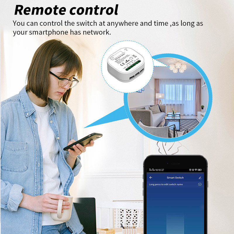 Smart Home Automation Remote Light Switch 16A Breaker Module Tuya Smart Timer Wall Light Switch ondersteunt spraakbesturing