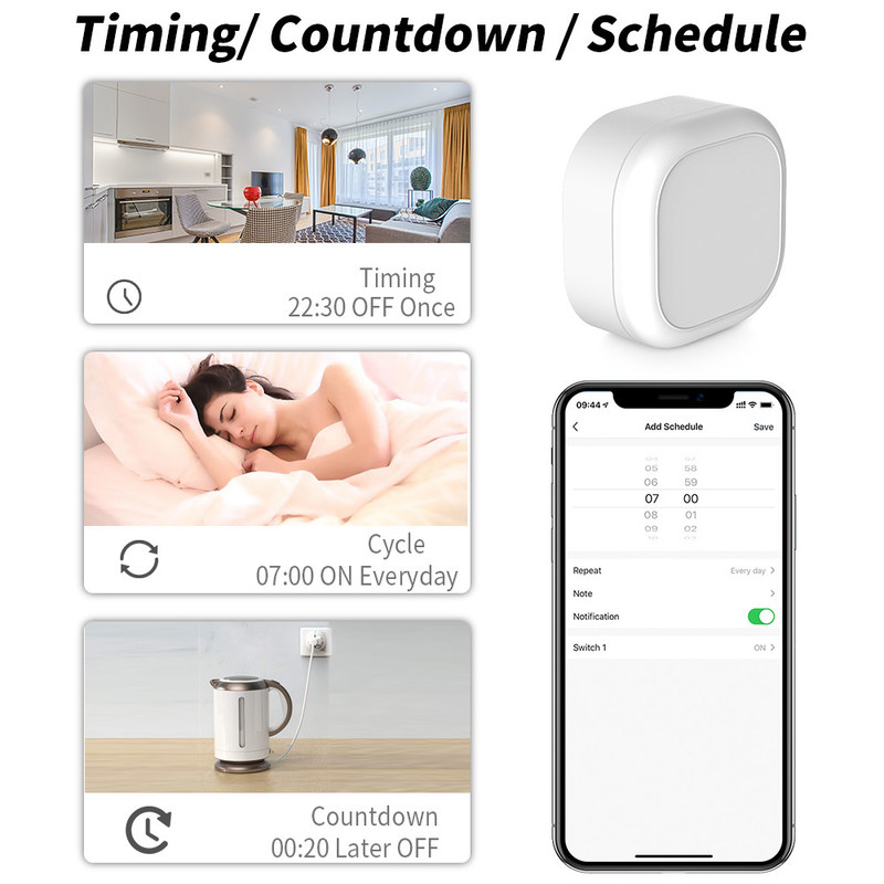 Smart Home Automation Remote Light Switch 16A Breaker Module Tuya Smart Timer Wall Light Switch ondersteunt spraakbesturing