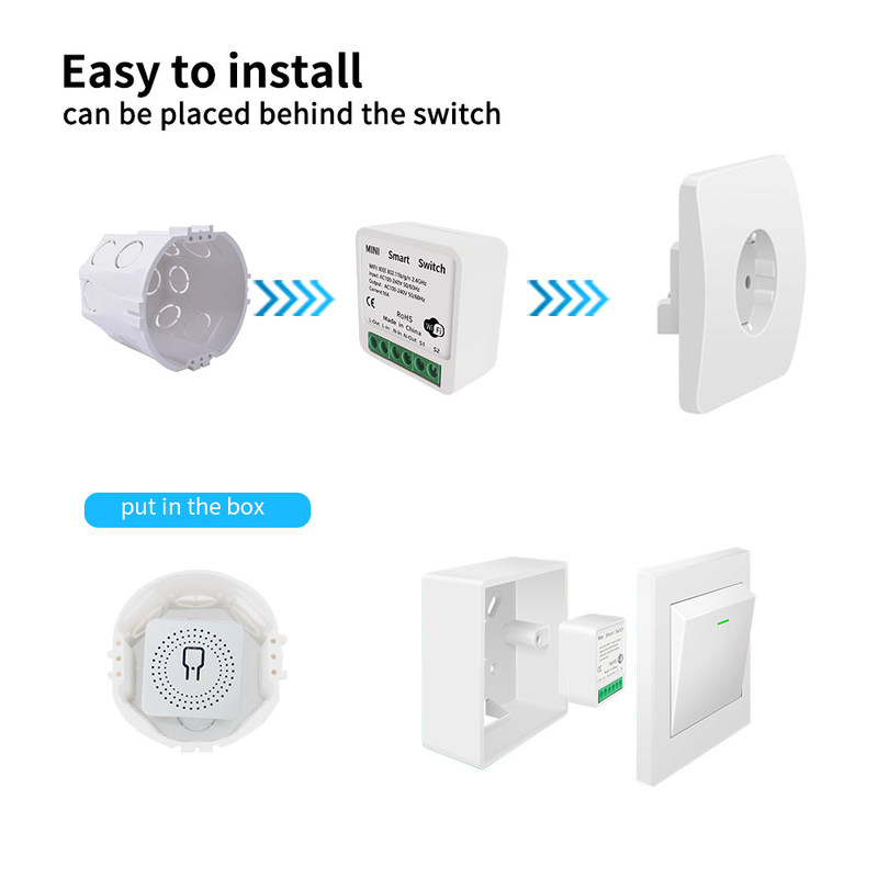 WiFi App Timing Home Smart Switch Socket WiFi Smart Switch Interruptor Intelligente Relay ondersteuning spraakbesturing