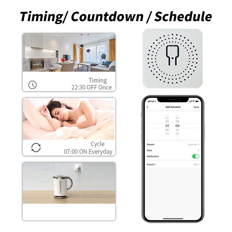 DIY MINI Homekit Wand Schakelaar Knop Modifier Relay Module Werken met tuya wifi app ondersteuning spraakbesturing functie