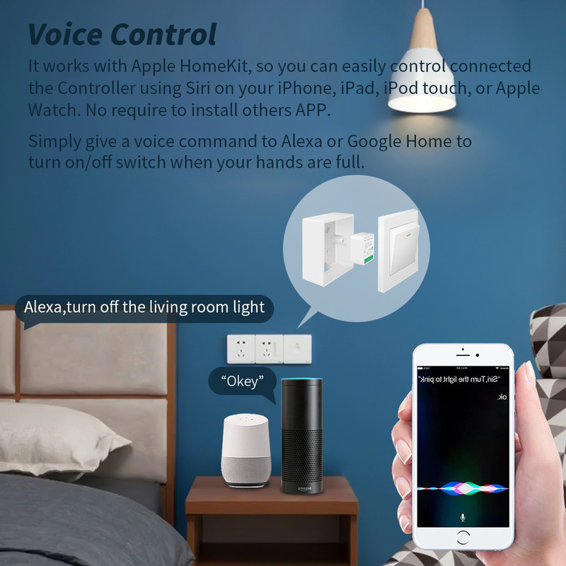 DIY MINI Homekit Wand Schakelaar Knop Modifier Relay Module Werken met tuya wifi app ondersteuning spraakbesturing functie