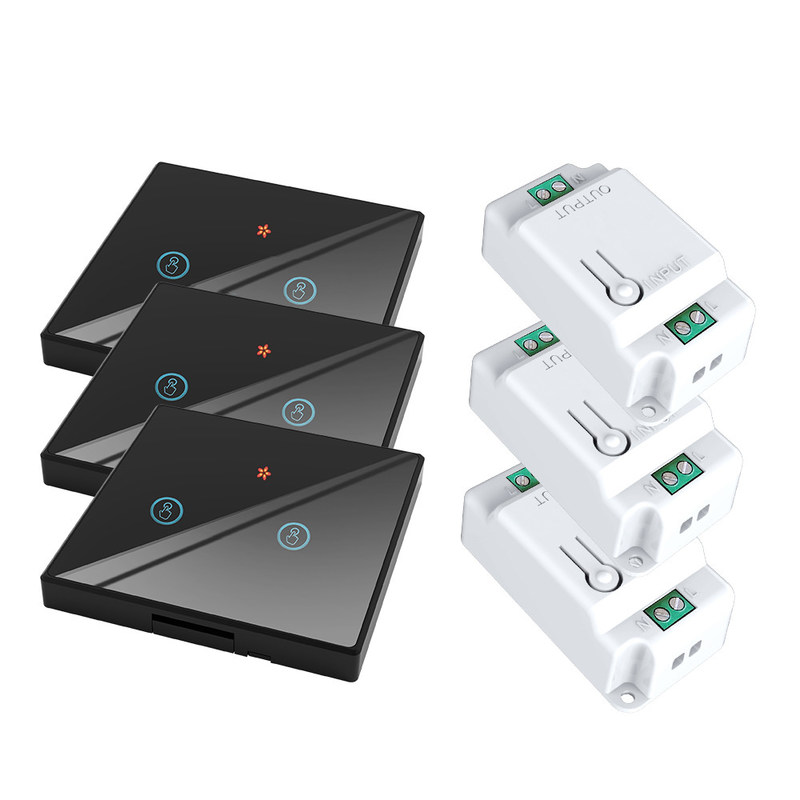 RF433 Draadloze afstandsbediening Switch Crystal Glass Panel Touch Switch met 10A breaker refit oude versie circuit