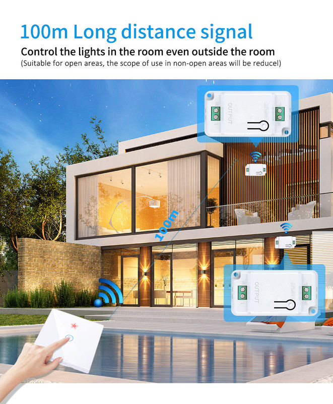 RF433 Draadloze afstandsbediening Switch Crystal Glass Panel Touch Switch met 10A breaker refit oude versie circuit