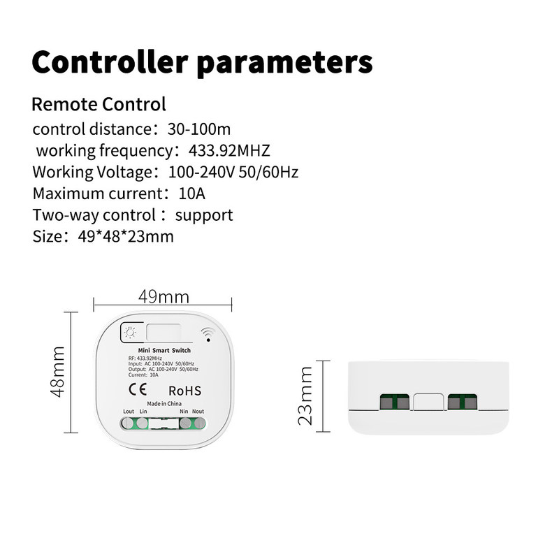 Witte Slimme Schakelaar 86*86*40mm van Zigbee AC 100-240V Homekit Draad Lichte Schakelaar