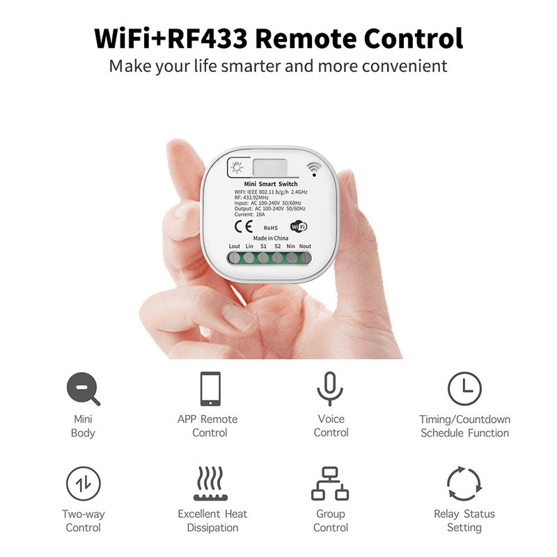 2.4GHz draadloze Afstandsbedieningschakelaar Wifi Drie Zeer belangrijke Zelfhomekit van Schakelaar