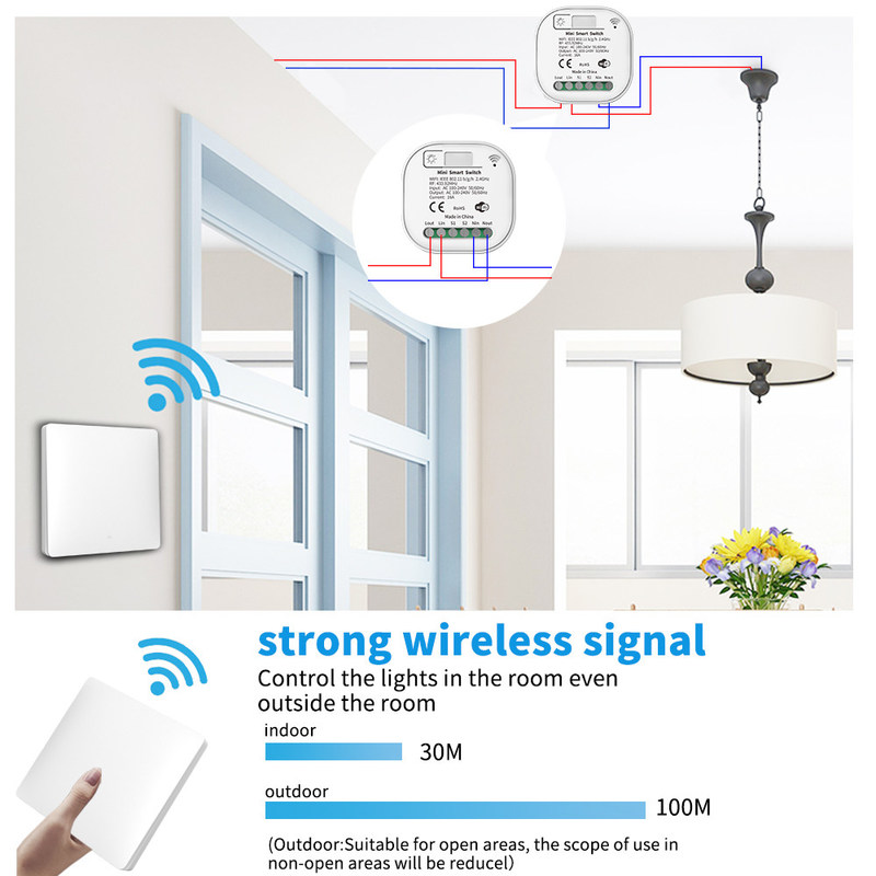 2.4GHz draadloze Afstandsbedieningschakelaar Wifi Drie Zeer belangrijke Zelfhomekit van Schakelaar