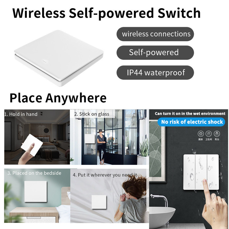 2.4GHz draadloze Afstandsbedieningschakelaar Wifi Drie Zeer belangrijke Zelfhomekit van Schakelaar