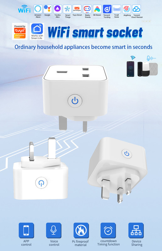 tuya wifi smart socket Remote & Voice control plug met planning en automatisering functies ondersteuning Alexa spraakbesturing