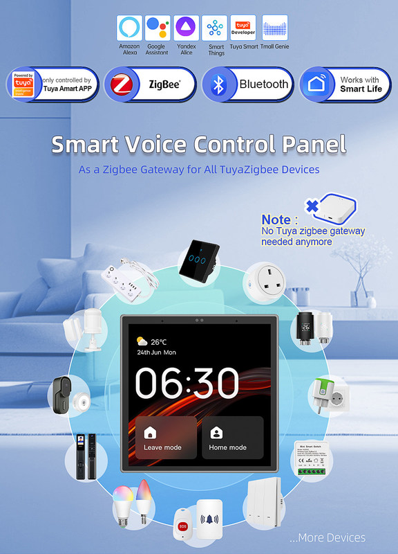 110V-240V Zwart Smart Home Touch Screen Smart home control Panel meerdere slimme verbinding ingebouwde spraakbesturing