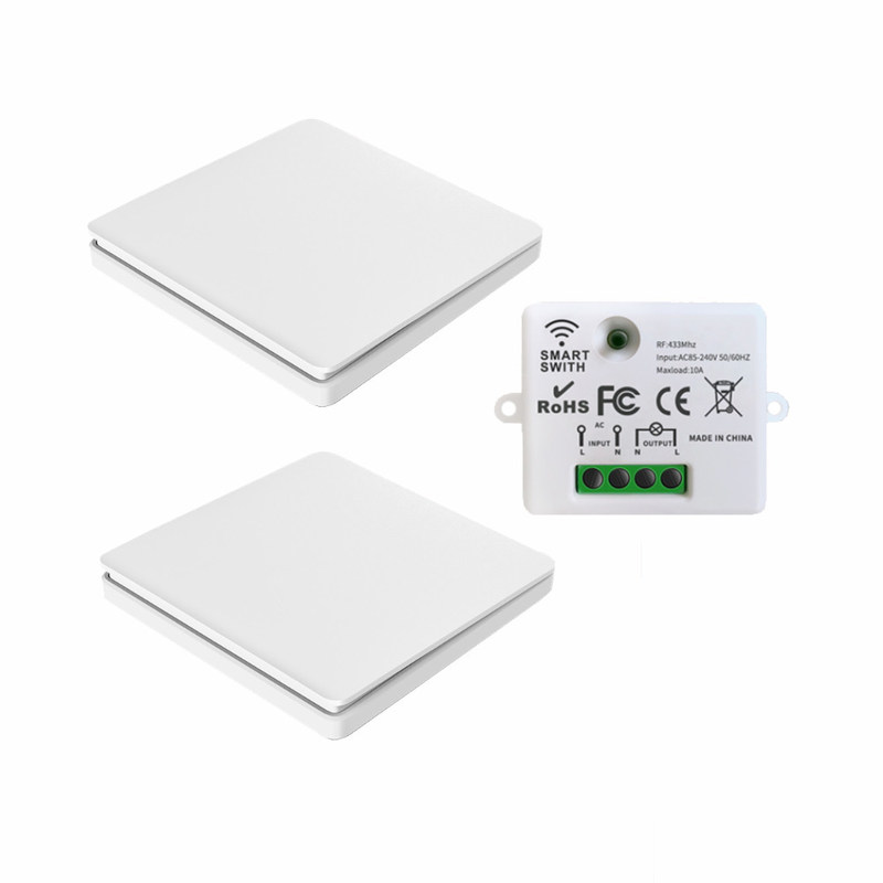 ABS draadloze afstandsbedieningsschakelaar 86*86*32mm Voor gemakkelijke bediening geen batterij nodig ondersteuning meerdere besturingsscène opties.