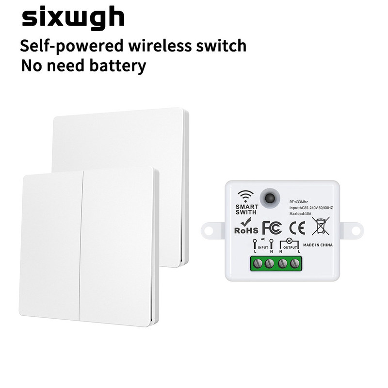 ABS draadloze afstandsbedieningsschakelaar 86*86*32mm Voor gemakkelijke bediening geen batterij nodig ondersteuning meerdere besturingsscène opties.