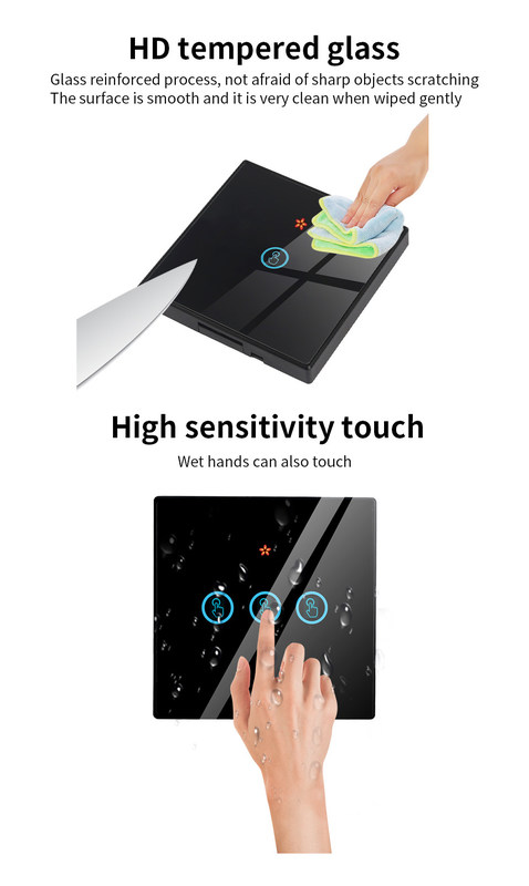 Tuya Wifi draadloze afstandsbediening schakelaar gehard glas paneel met mini smart breaker bestchoize voor oude versie circuit