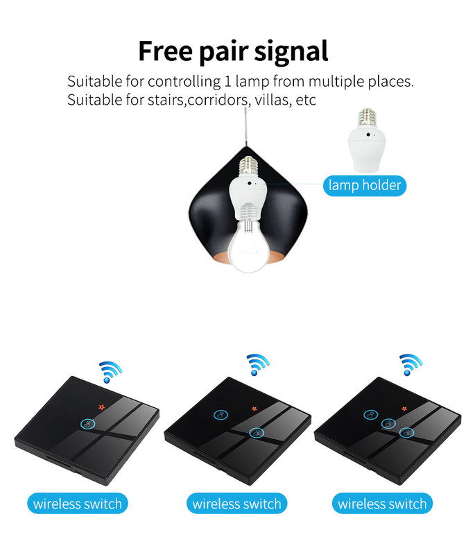 Tuya Wifi draadloze afstandsbediening schakelaar gehard glas paneel met mini smart breaker bestchoize voor oude versie circuit