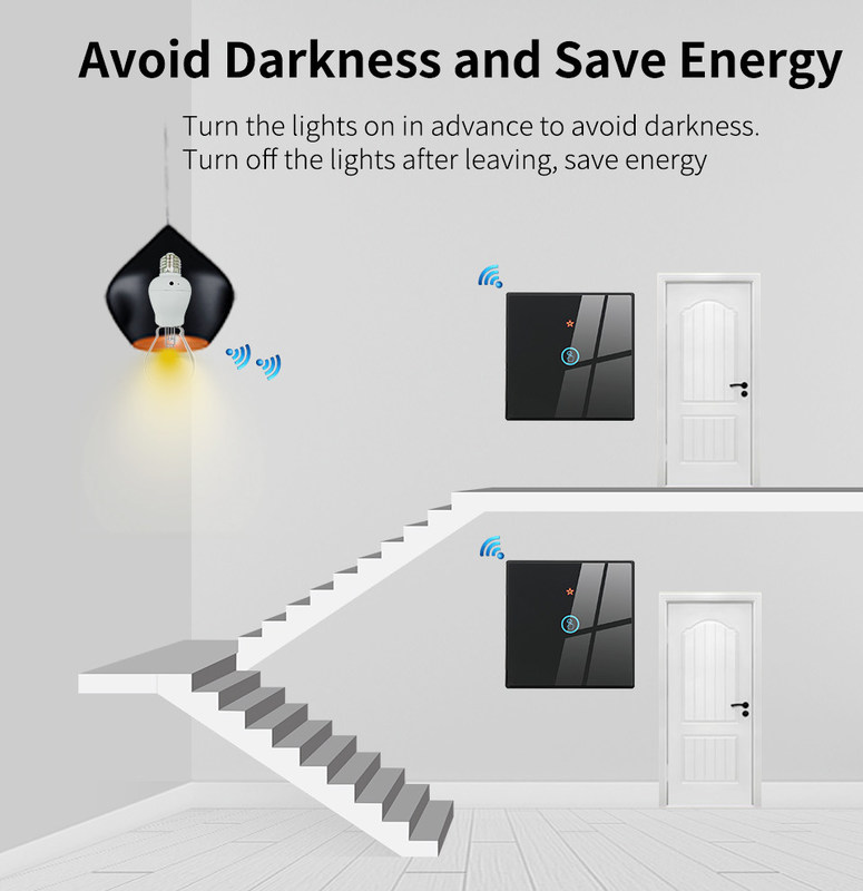 Tuya Wifi draadloze afstandsbediening schakelaar gehard glas paneel met mini smart breaker bestchoize voor oude versie circuit