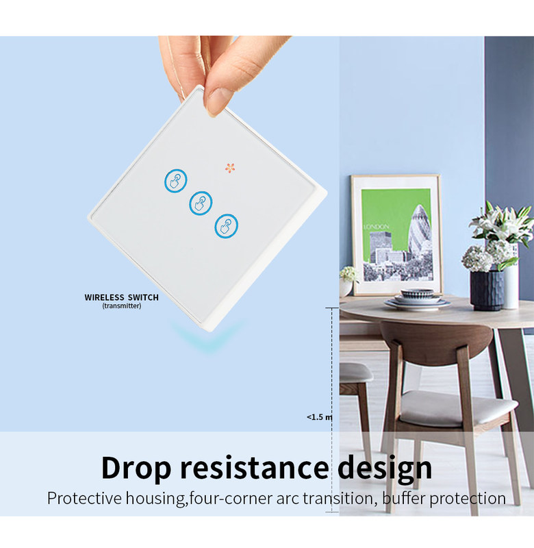Tuya Wifi draadloze afstandsbediening schakelaar gehard glas paneel met mini smart breaker bestchoize voor oude versie circuit