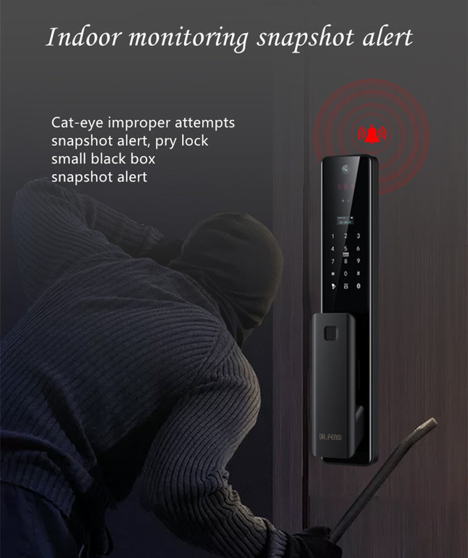 Indoor Cat Eye Video Smart Security Lock 5 soort ontgrendelen functies bieden de meeste beveiliging thuis beveiliging systeem