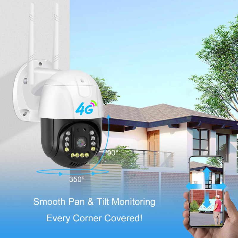 4G-versie 1080p Smart Rotatable Camera met nachtzicht Geavanceerde bewakingstechnologie zorgt voor beveiliging