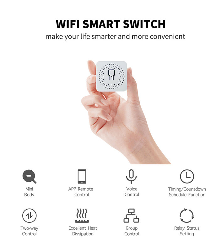 mini smart breaker Betrouwbare slimme oplossing - Wi-Fi-gestateerde standaard - Compact apparaat bset keuze om oude schakeling te herstellen