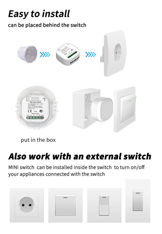 Smart Home Automation Remote Light Switch 16A Breaker Module Tuya Smart Timer Wall Light Switch ondersteunt spraakbesturing