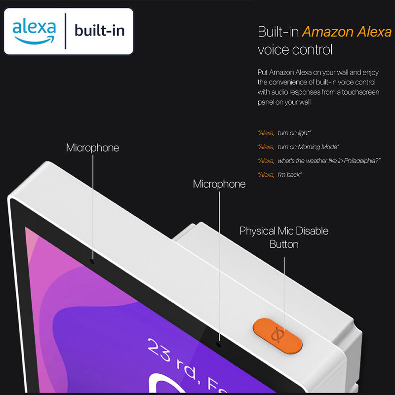 SIXWGH 5-inch Smart Control Panel Alexa Ingebouwde touchscreen Waterdicht 7MP Camera Zigbee Gateway Edge Computing Smart Home