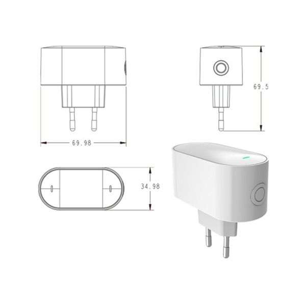SIXWGH Tuya SmartLife Multi-Protocol Gateway Zigbee 3.0 + voor + BLE Mesh Hub Wi-Fi Werkt met Alexa/Google Home EU Stekker Apparaten