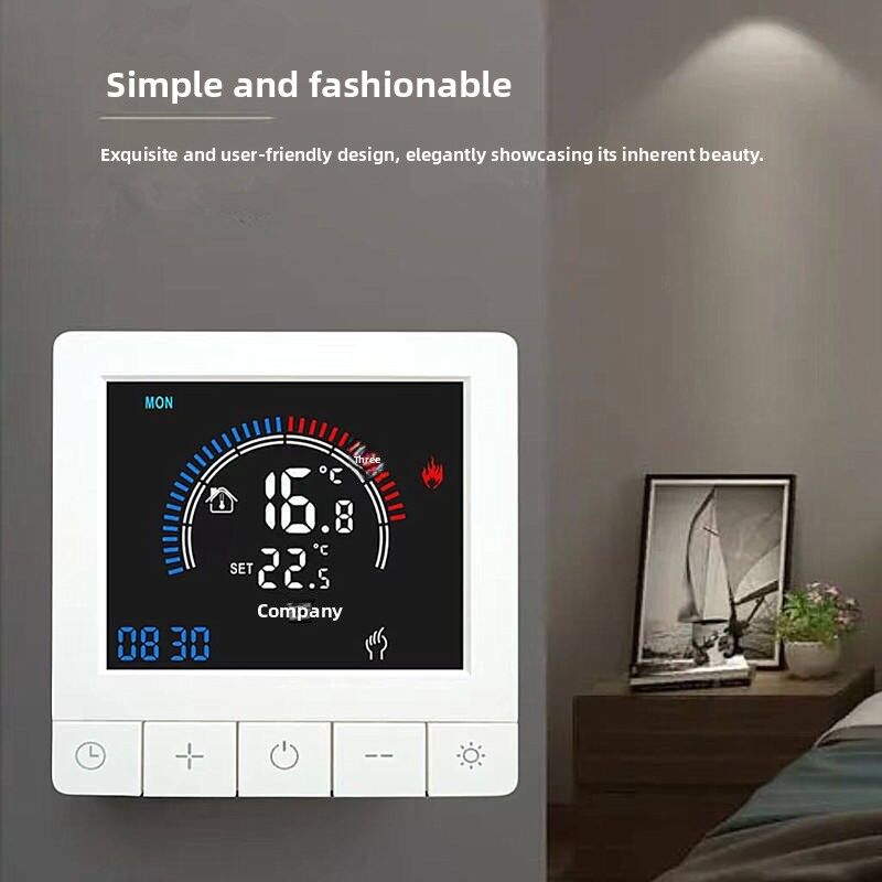 SIXWGH Tuya Smart Thermostat Wi-Fi App Control OLED Display Slider Design Stemcontrole 7-daags schema 16A Laad werkt thuis