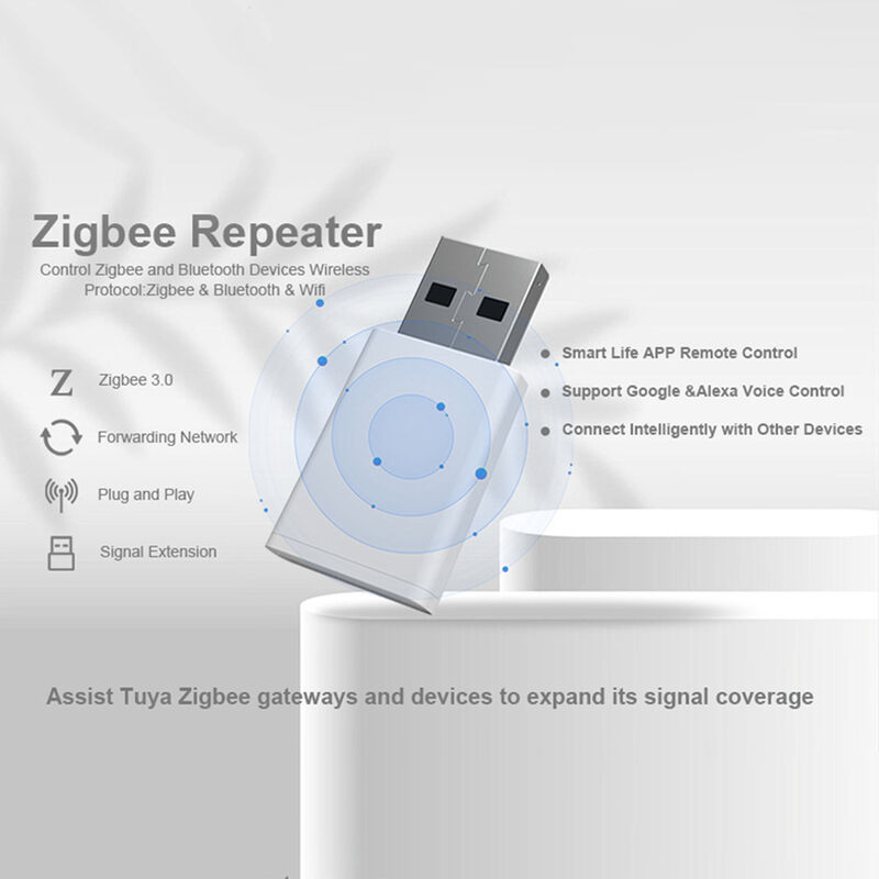 SIXWGH Tuya Zigbee 3.0 USB Repeater / Signaalversterker Plug and Play Bereikverlenger Smart Home 30m Dekking Werkt met Alexa/Google App