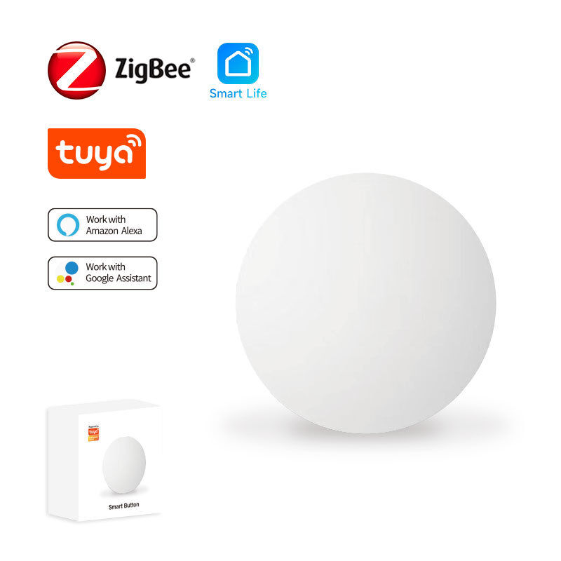 SIXWGH Tuya ZigBee Smart Button Switch Draadloos afstandsbediening Een sleutel Multi-Scene Controller Compatibel Android Smart Home