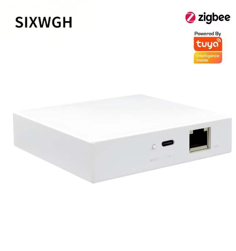 SIXWGH 3-in-1 Smart Home Gateway: Zigbee Hub + WiFi Router + Voice Control Center Compatibel met Apple Google Home Alexa & Tuya