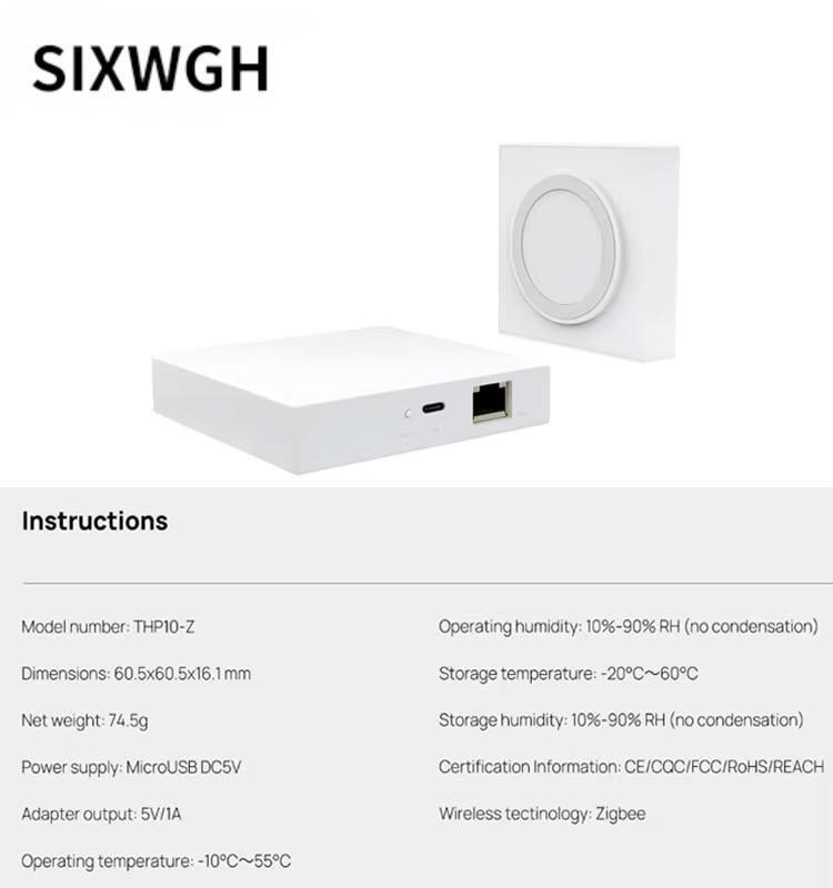 SIXWGH 3-in-1 Smart Home Gateway: Zigbee Hub + WiFi Router + Voice Control Center Compatibel met Apple Google Home Alexa & Tuya