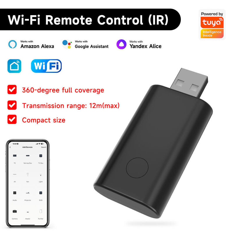 SIXWGH Universele IR WiFi afstandsbediening met Alexa/Google Home App Control Tuya OS Draaibaar ontwerp voor Hotel RV Smart Home Hub