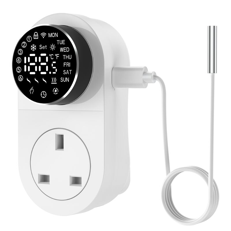 SIXWGH Slimme Wi-Fi voor Stekkenthermostaat 16A LED-scherm APP/Spraakafstandsbediening Verwarming Koeling NTC Sensor Thuis Aquarium