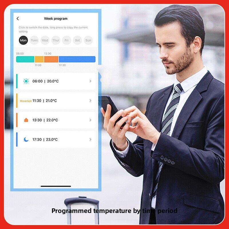 SIXWGH Tuya Zigbee & Wi-Fi Slimme LCD Touchscreen Thermostatische Radiator Klep Programmeerbare Temperatuurregeling APP Stem Eco Home
