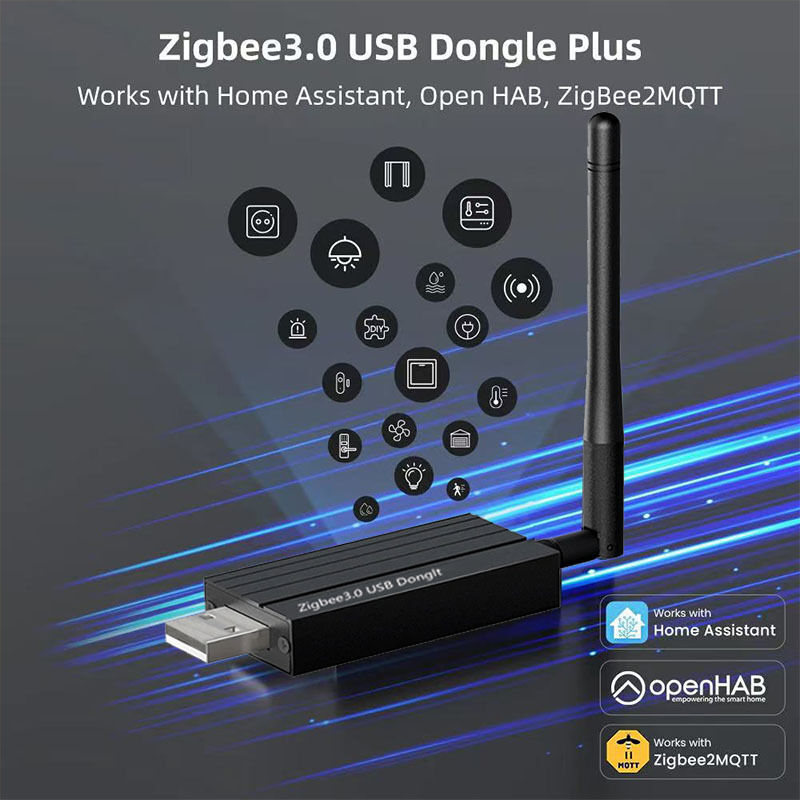 SIXWGH Zigbee 3.0 USB Dongle Plus Universele Smart Home Gateway met +20dBm Versterking voor Home Assistant Zigbee2MQTT, OpenHAB