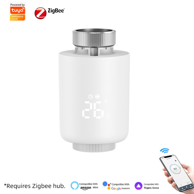 SIXWGH Tuya Zigbee Slimme Thermostatische Radiator Klep TRV APP Spraakbesturing Automatisch Schema Bar Ontwerp Alexa/Google Home Compatibel