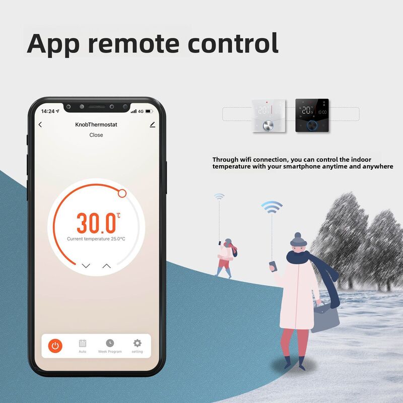 SIXWGH Tuya Smart WiFi Thermostaat Elektrische Verwarming APP Bediening Spraakassistent Compatibel Energiebesparende Modus Kinderbeveiliging Hoog