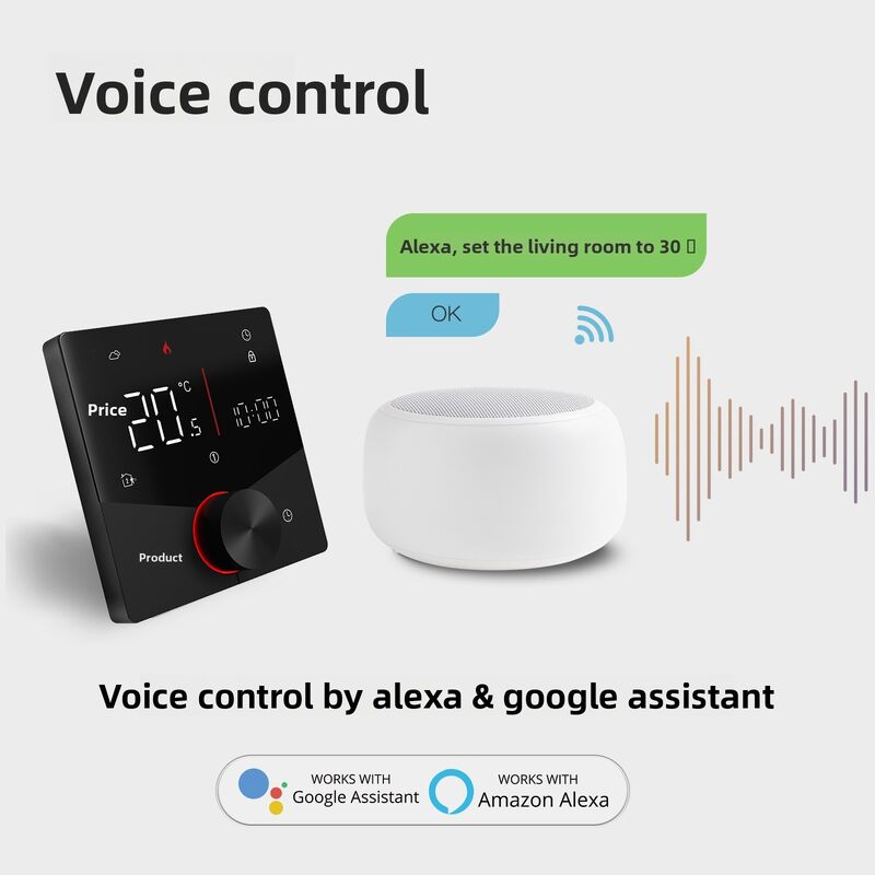 SIXWGH Tuya Smart WiFi Thermostaat Elektrische Verwarming APP Bediening Spraakassistent Compatibel Energiebesparende Modus Kinderbeveiliging Hoog