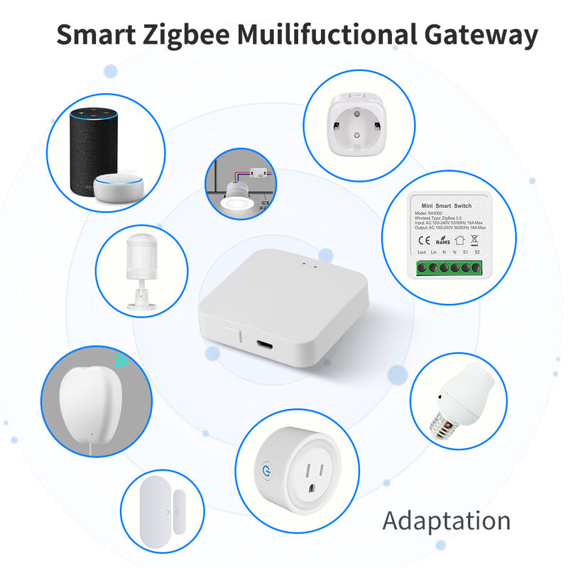 SIXWGH Smart Zigbee Multifunctional Gateway Home Automation Mini Hub voor Wi-Fi& Blue Tooth Protocol Stemcontrole Veilige afstandsbediening