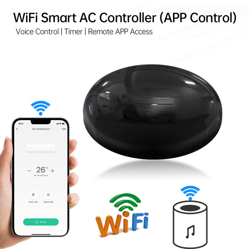 SIXWGH Smart Home WiFi Stembediening Airconditioner Alexa Google Home TuyaApp Compatibiliteit Universele Infrarood Type-C Aangedreven IR
