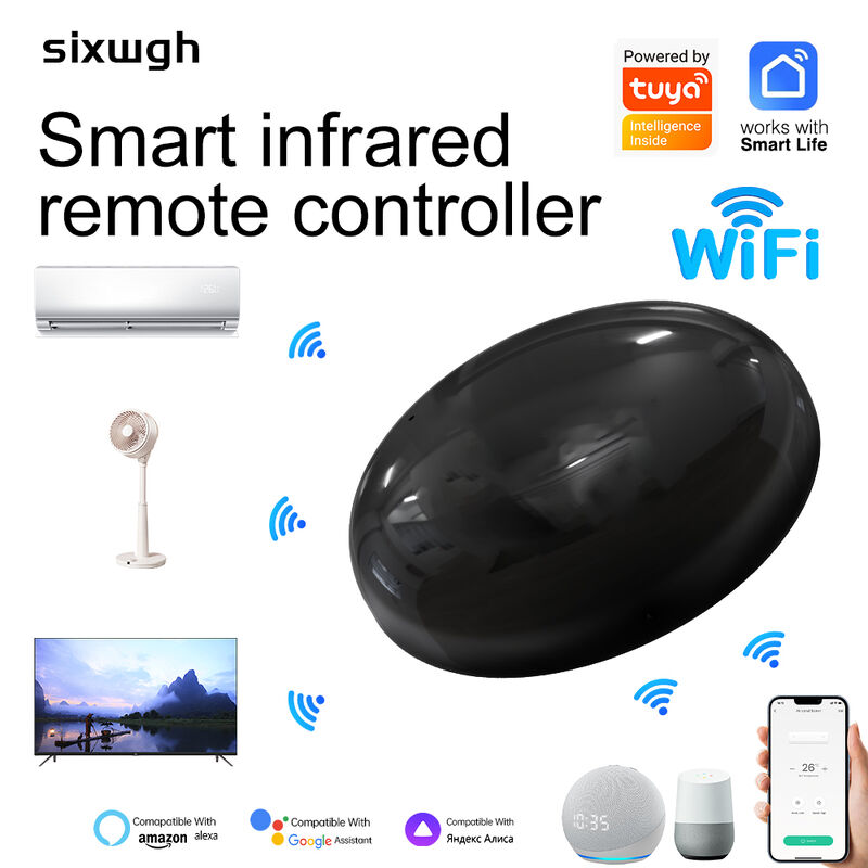 SIXWGH Smart Home WiFi Stembediening Airconditioner Alexa Google Home TuyaApp Compatibiliteit Universele Infrarood Type-C Aangedreven IR
