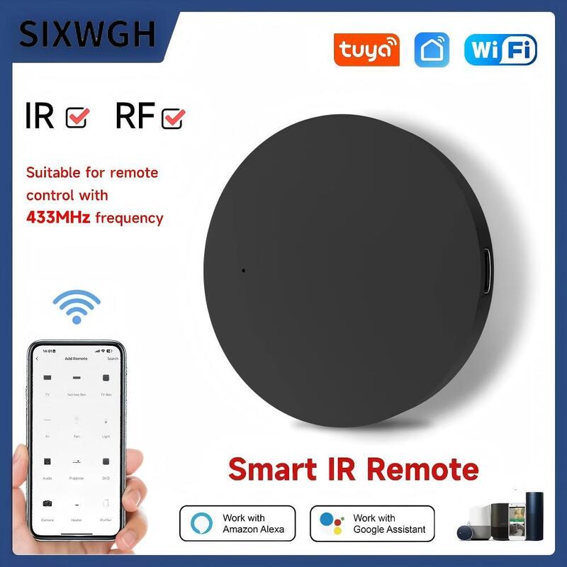SIXWGH Universal Smart Remote Control Wi-Fi IR + RF Alexa Google Home Voice Control 433/315MHz voor TV Fan Tuya Smart Life App