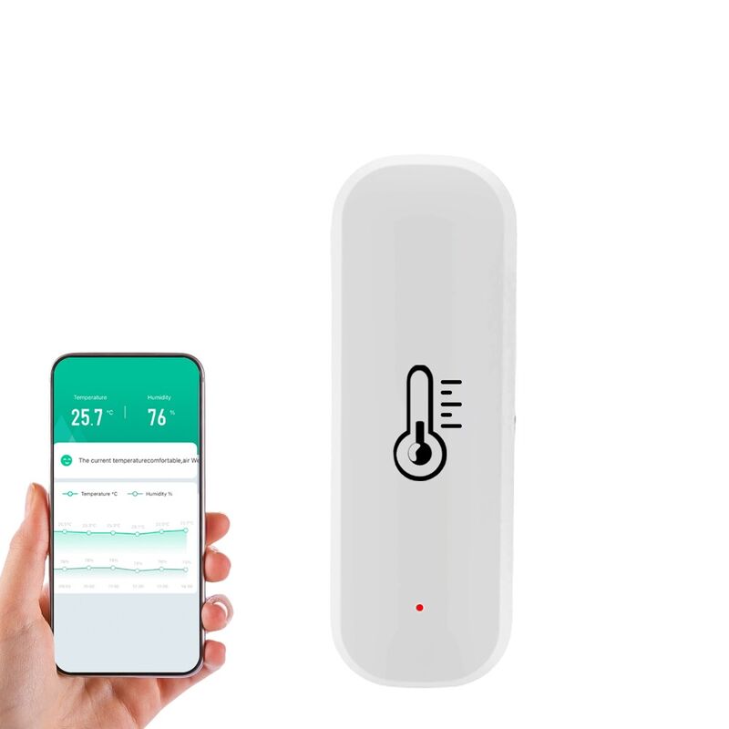 SIXWGH Tuya WiFi Slimme Temperatuur Vochtigheidssensor Alexa/Google Spraakbesturing 30 Dagen Gegevensopslag Elektrisch voor Domotica