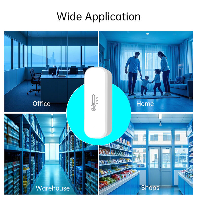 SIXWGH Tuya WiFi Slimme Temperatuur Vochtigheidssensor Alexa/Google Spraakbesturing 30 Dagen Gegevensopslag Elektrisch voor Domotica