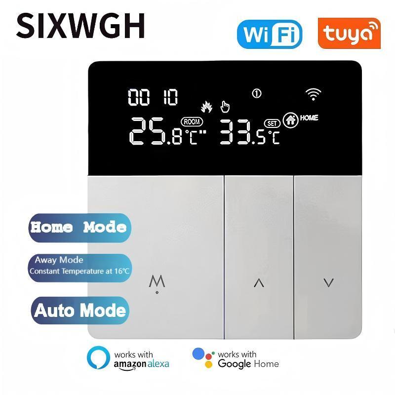 SIXWGH Smart WiFi Thermostat Tuya App Stemcontrole 16A Load LCD Programmable Temperature Controller voor elektrische vloer hotels