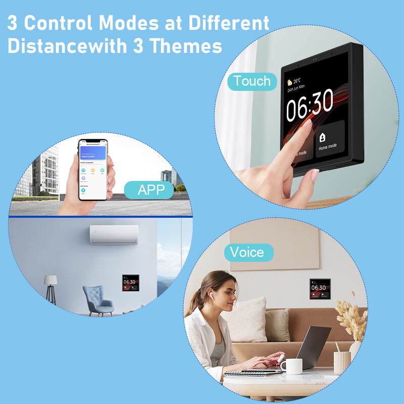 SIXWGH 4-inch Touchscreen Smart Home Control Panel Alexa Tuya Gateway Ingebouwde Zigbee 3.0 Hub Spraakbesturing Wandmontage AIoT