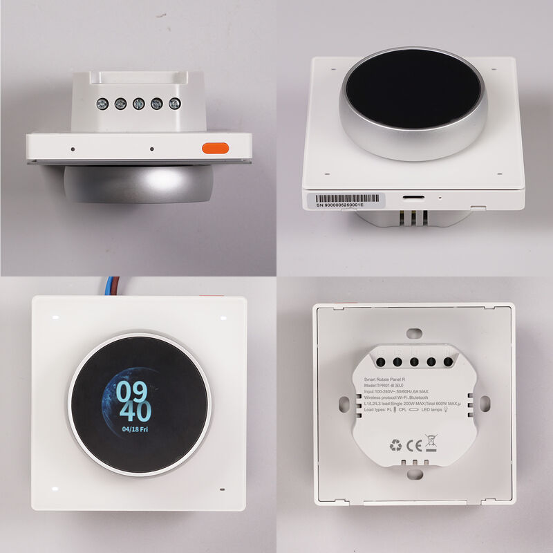 SIXWGH Smart Home Control Panel Rotary Knob Touch Screen Werkt Tuya Smart Life App voor HVAC Scene Control US/EU Home Automation