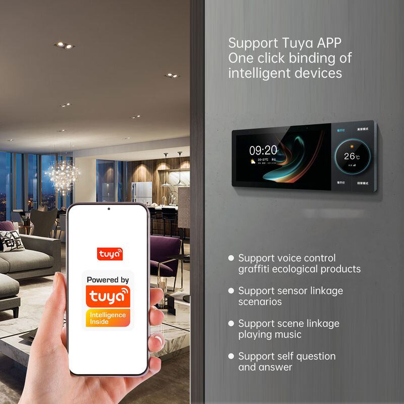 SIXWGH Luxury Upgrade 10 inch Smart Home Control Panel Tuya WiFi Zigbee Gateway App Voice Background Muziek Multi-Scenario Bar