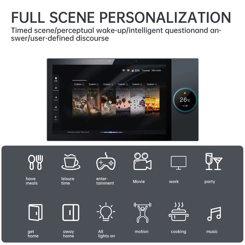 SIXWGH Luxury Upgrade 10 inch Smart Home Control Panel Tuya WiFi Zigbee Gateway App Voice Background Muziek Multi-Scenario Bar